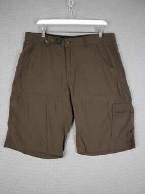prAna Men's Sm Zion II Cargo Shorts Size 36 Tan Hiking Outdoor Stretch Gorpcore